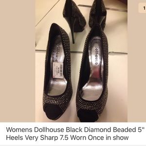 Dollhouse 5” beaded heels size 7.5.